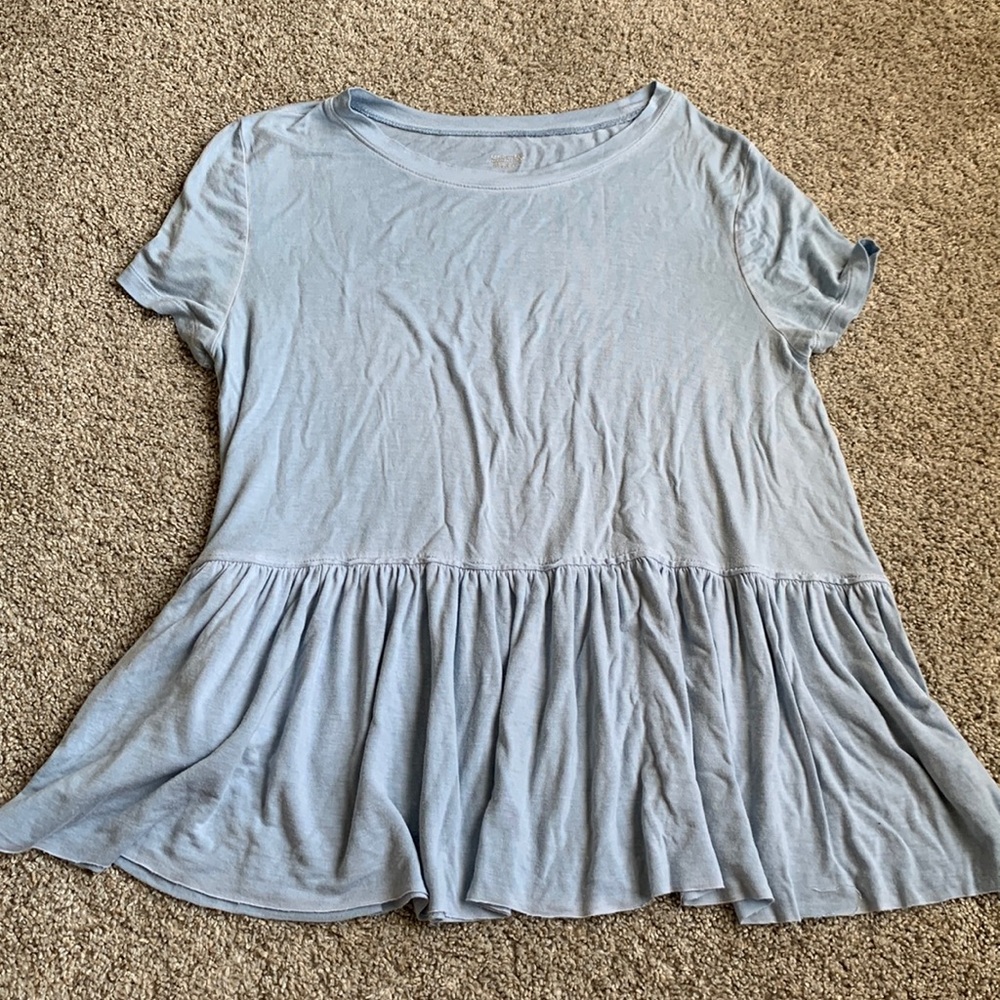 Baby Blue Flowy Top